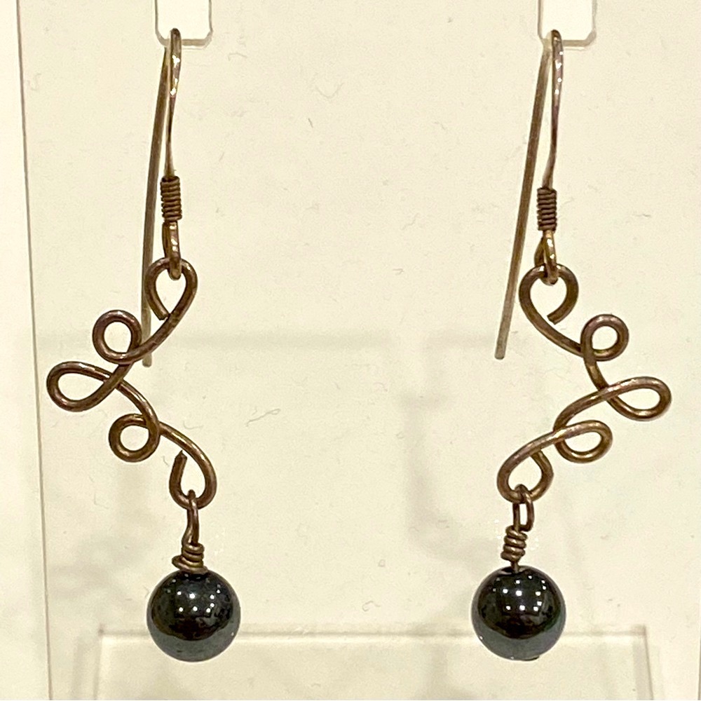 Vintage 90’s Handcrafted Wire dangle Earrings Pierced Ears